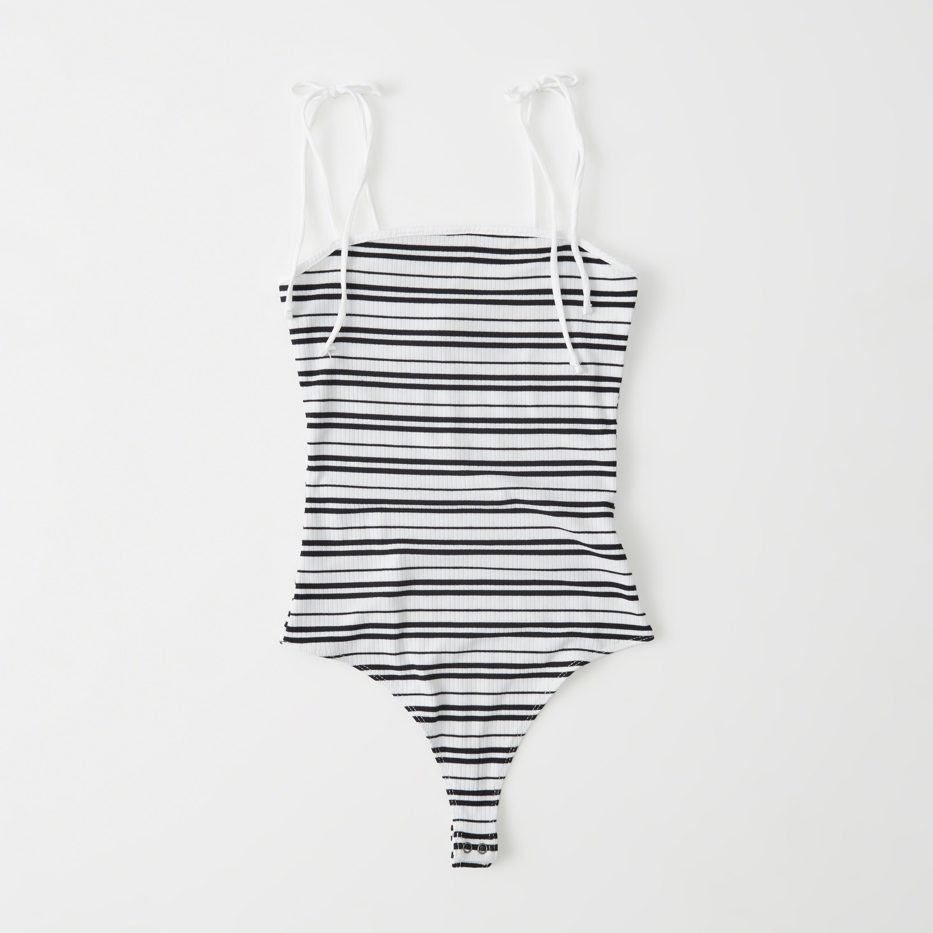 Lyst - Abercrombie & Fitch Tie-shoulder Bodysuit in White